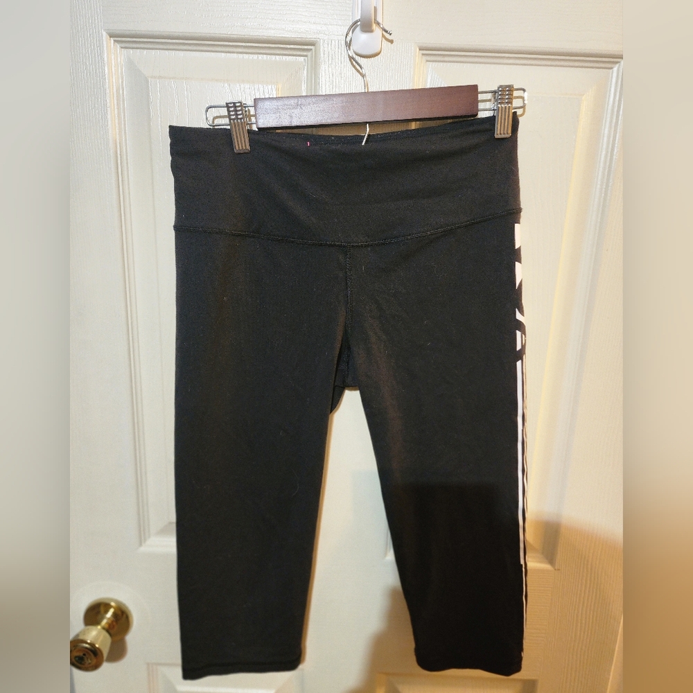 Victoria's Secret Black and White Striped Capri Leggings - Picture 2 of 5